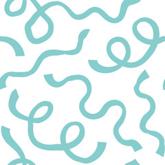Obraz premium Seamless abstract pattern with squiggles and scribbles. Weaved curved lines. Chaotic ink scribbles decorative texture. Messy doodles, wavy