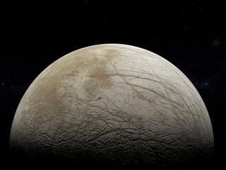 A view of Jupiter's moon Europa