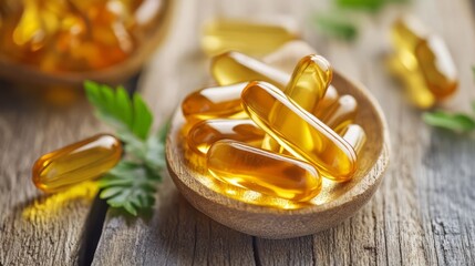 Essential fatty acid supplements in a bottle 