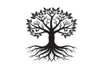 Tree Roots Silhouette Vector Illustration – Perfect for T-Shirt, Hoodie, and Home Decor Designs
