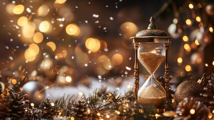Golden Sands of Time: A Vintage New Year's Eve Hourglass
