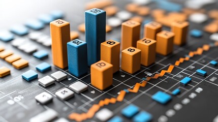 A business graph illustrates investment growth in interest rates and dividends.