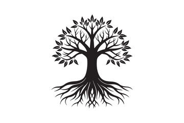 Tree Roots Silhouette Vector Illustration – Perfect for T-Shirt, Hoodie, and Home Decor Designs