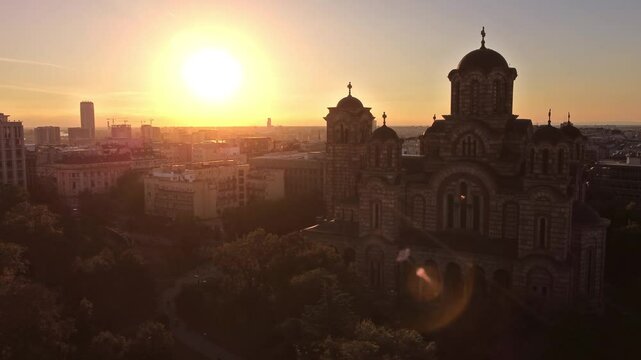 High angle view of Belgrade, capital of Serbia.	
