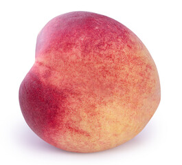 Hakuho pink Peach on white background, Peach premium fruit isolate on white with clipping path.