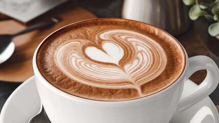 cup of coffee with beans