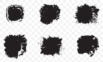 Set of paint brush stroke and abstract grunge banner for graphic background decoration. Watercolor splatter, ink splash and creative shape for social media. Vector frame art or texture element. EPS 10