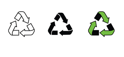 Obraz premium Recycle icon in outline, silhouette and editable color icon with an unexpanded vector inside, recycle icons set,
