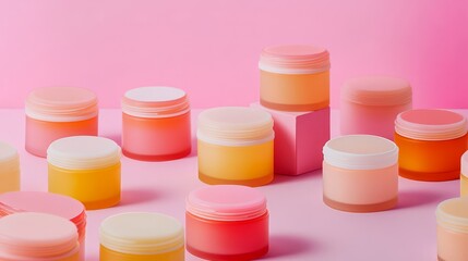 Lip balm in a plastic container