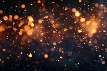 Obraz premium Radiant flashes and glowing embers set against a shadowy background. Illuminated particles and bright glimmers in an artistic dark environment