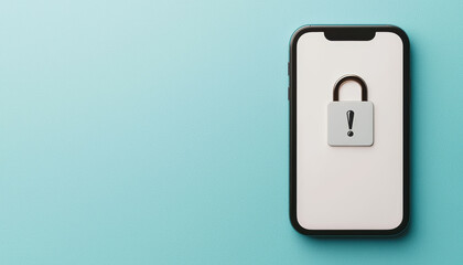 A smartphone with a padlock icon on the screen, symbolizing security and protection of data.