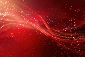 Obraz premium Bright red abstract Christmas background with soft bokeh lights and snowflakes