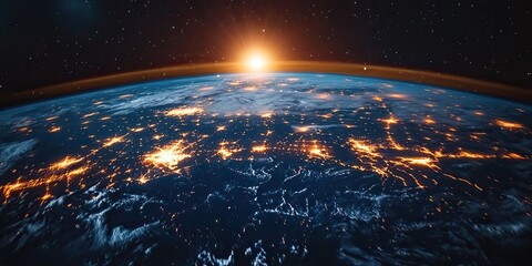 Obraz premium A connected world through a global network, emphasizing international communication and interaction.