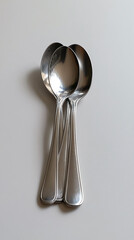 Three stainless steel spoons isolated