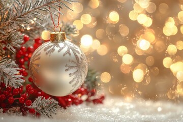 Christmas Season Background with Baubles