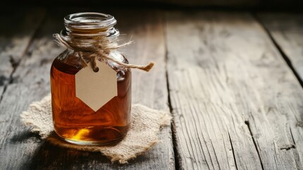 Cough syrup in a glass bottle with a label 