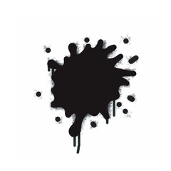 Spray Graffiti splash icon isolated on white background. splash icon graffiti with overspray in black on white. Vector illustration.
