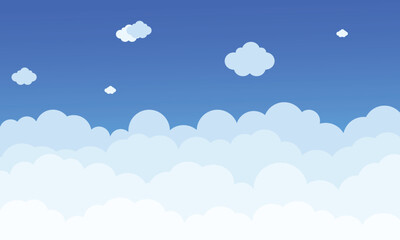 Blue sky with clouds graphic illustration