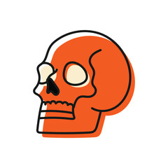 Skull hand draw doodle vector icon