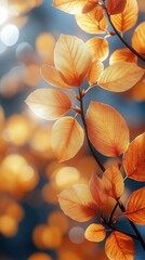 Autumn Leaves With Veins Illustration