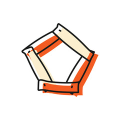 Broken window hand draw doodle vector icon