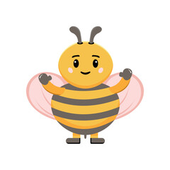 Cute Bee Mascot Character Illustration