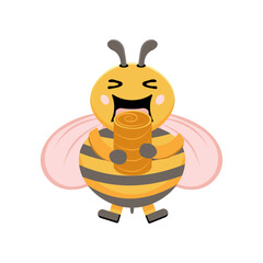 Cute Bee Mascot Character Illustration