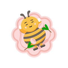 Cute Bee Mascot Character Illustration