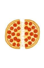 delicious pepperoni pizza with melting mozzarella cheese