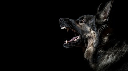 Aggressive Dog Snarling and Baring Its Teeth