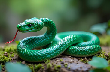 Fototapeta premium green snake 