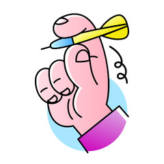 Hand with darts arrow