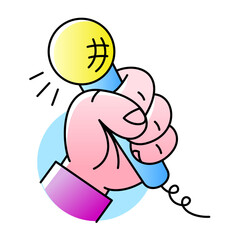 Hand with microphone