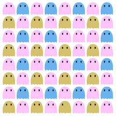 VINTAGE HALLOWEEN GHOSTS DESIGN PATTERN TEXTURE WALLART