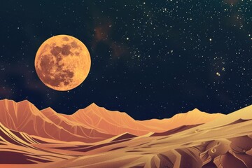 Moon and hill astronomy outdoors nature.