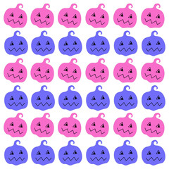 RETRO HALLOWEEN PUMPKIN HEADS DESIGN PATTERN TEXTURE WALLART