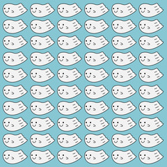 Obraz premium COLORFUL HALLOWEEN RETRO PATTERN TEXTURE BACKGROUND WALLART