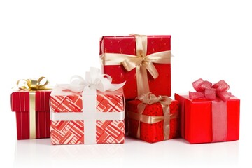 Gift boxes white background celebration anniversary.