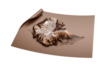 Map Of Ethiopia Old Style Brown On Unrolled Map Paper Sheet On White Background 3d illustration
