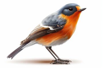 Obraz premium Bird icon isolated, color birds illustration, realistic style animal, popular bird species drawing on white