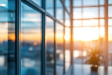 Fototapeta premium Modern office building windows architecture.