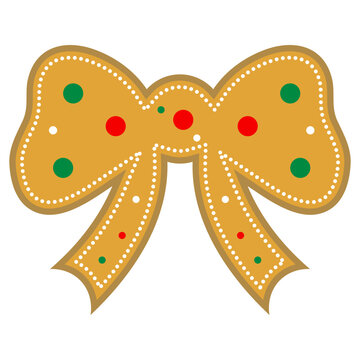 gingerbread bow christmas ornament clip art preview