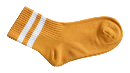 High-Quality PNG of Single orange sock on a transparent background– High Resolution