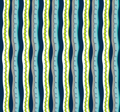 The Colorful Abstract Wavy Stripes Seamless Pattern