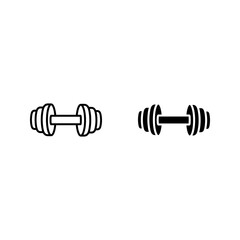 dumbbells icon set barbells, fitness equipment, gym isolated color editable