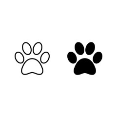 Paw icon set vector for web and mobile app color editable