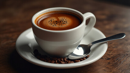 Fototapeta premium cup of coffee with beans
