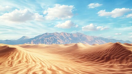 Naklejka premium Desert sand dunes at sunset. Nature background