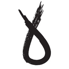 grunge hand drawn Breast Cancer Awareness Ribbon