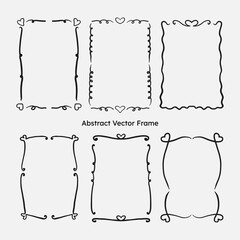 Abstract frame border in doodle style. art line element